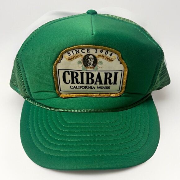 Foam Mesh Otto Trucker Hat Cribari Wines Patch Snapback Cap Green Womens. - Picture 1 of 7